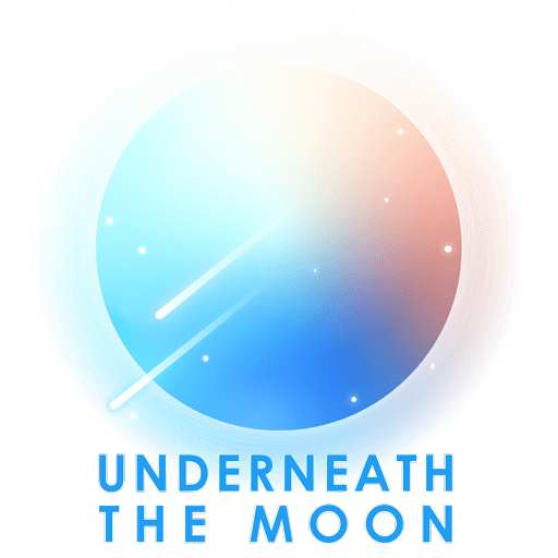 Underneath the moon logo